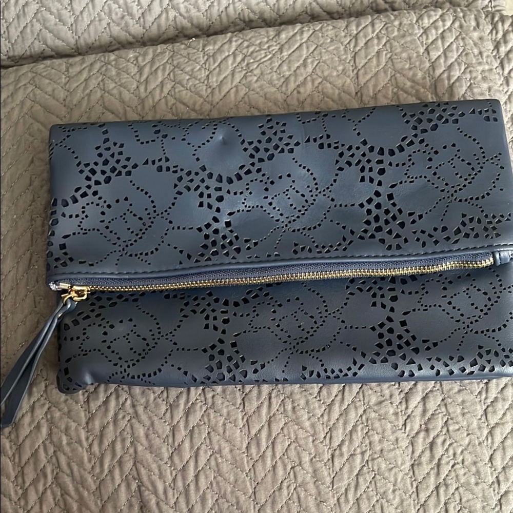 #101 Urban Expressions Black Perforated Clutch Wristlet